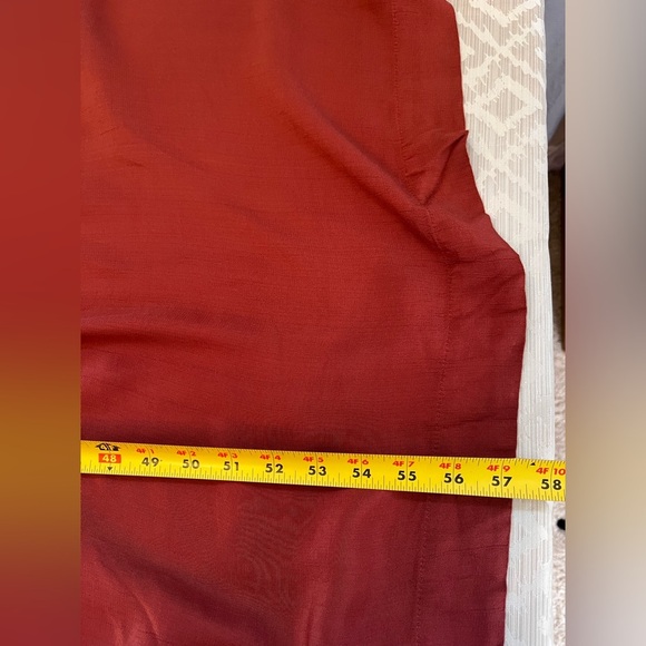 SWF Hannah Maxi Dress Ruffled in Indian Red Rust Color Size Large Rayon - Picture 8 of 8